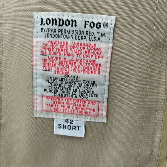2/$35 London Fog Men's Light Gray Trench Coat - Picture 3 of 4